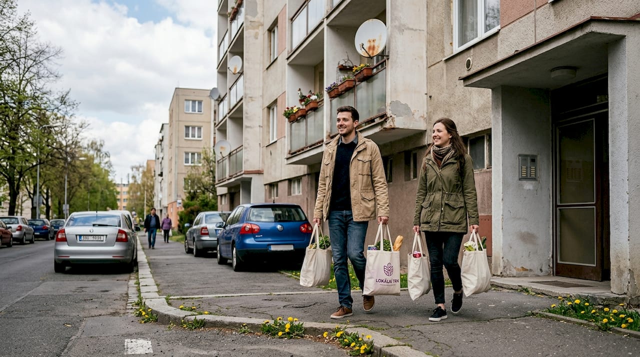 Běžný den před panelákem v Mladé Boleslavi