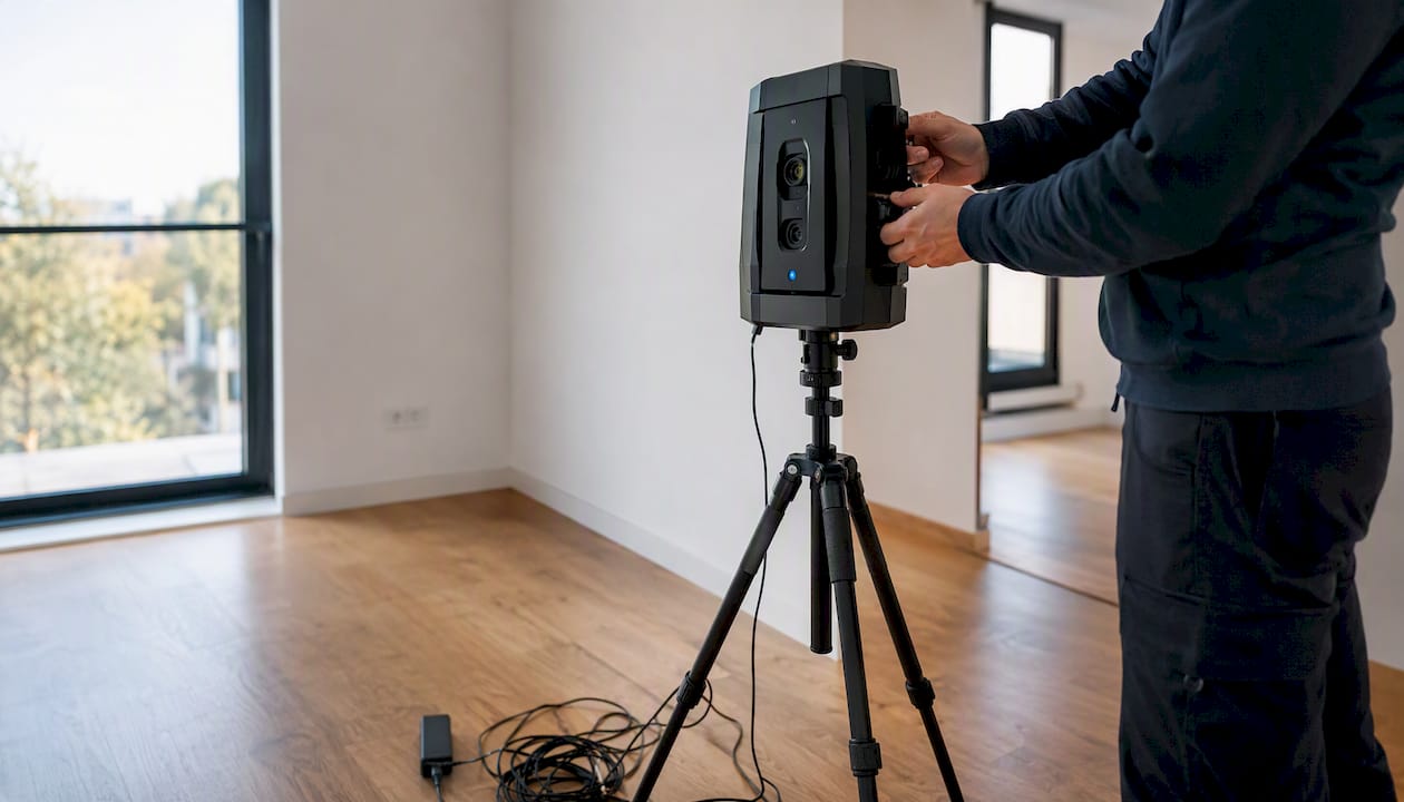 3D skenování interiéru bytu pomocí speciální kamery